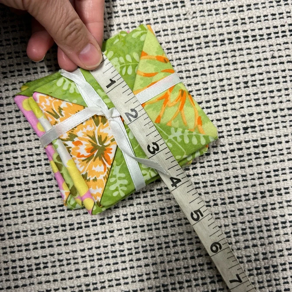 Fabric coasters floral print set of 4